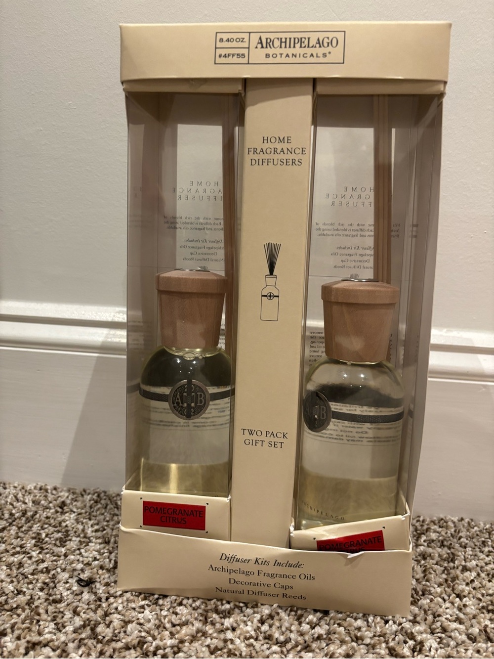 Archipelago Botanicals Pomegranate Citrus Home Fragrance Diffusers - Set of 2 - Picture 2 of 6